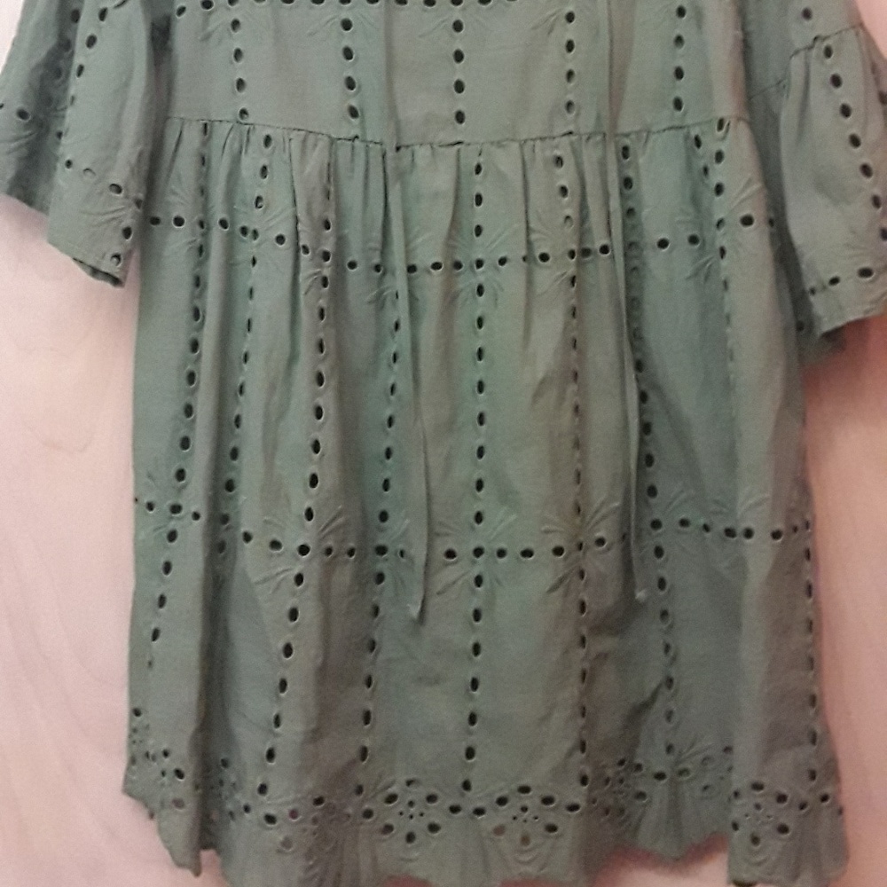 Country Living Boho Green Olive Dress Sz S - Picture 4 of 8